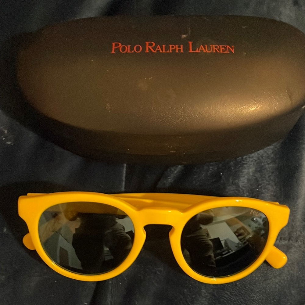 Polo by Ralph Lauren Yellow Frame Sunglasses with Dark Lenses